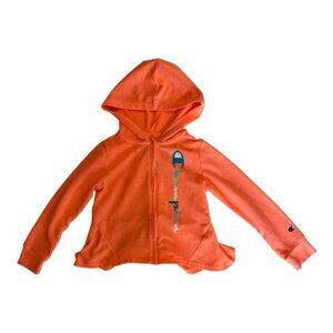Champion Girls Coral/Orange Peplum Zip-Up Hoodie Size 4T (2356)